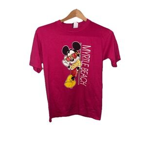Vintage 80s Myrtle Beach Mickey Mouse T Shirt Adult Pink Medium M USA Cartoon